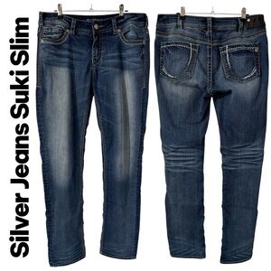 Silver Jeans Suki Slim Womens 32/31 Medium Wash Stretch Denim Skinny Straight